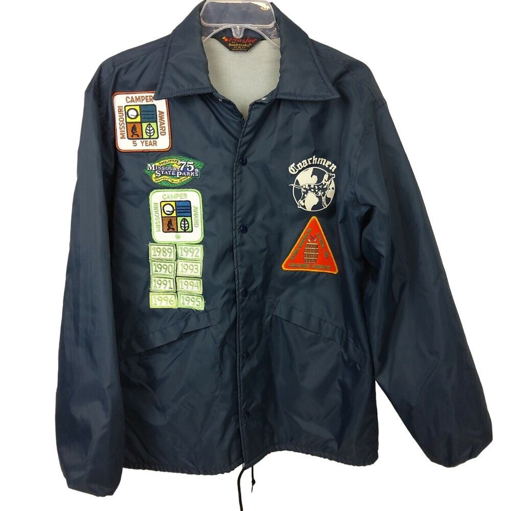 Vintage Coachmen Camping Jacket Pla-Jac By Dunbrooke Medium M Plajac Patches